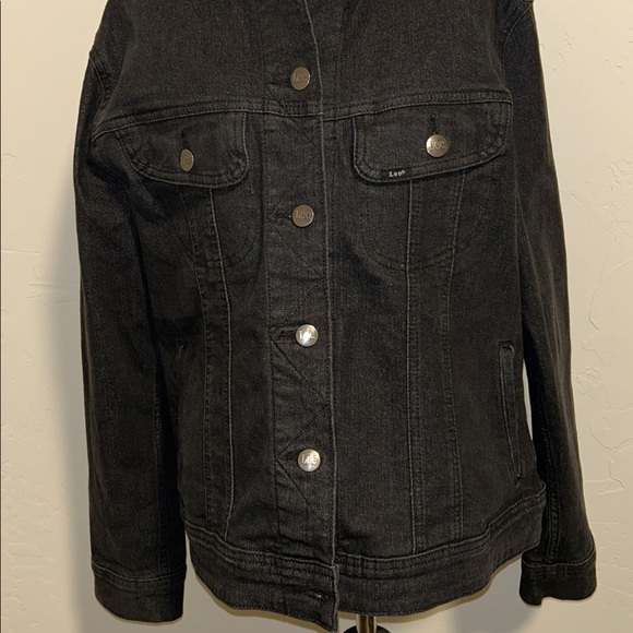 Lee Denim XL Button Down Black 4 Pocket Cotton Polyester Spandex Jean Jacket - Picture 7 of 16